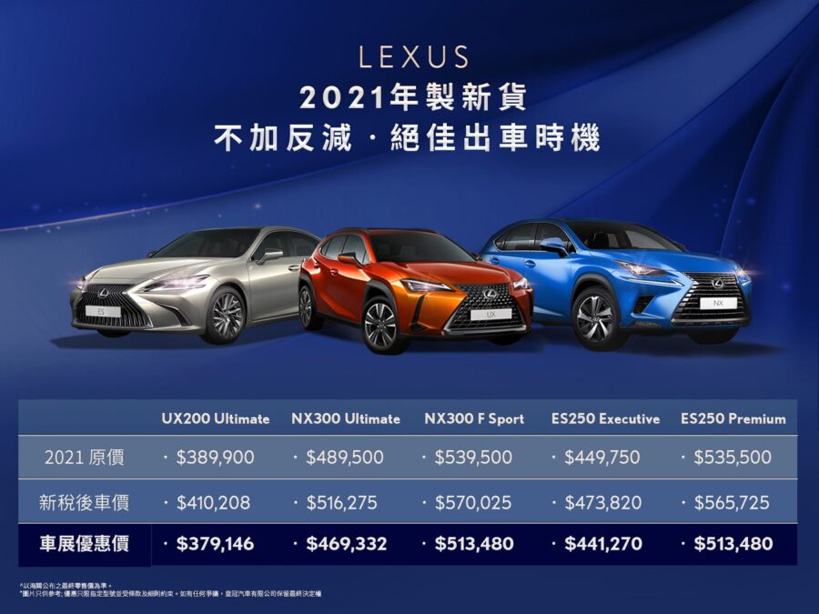 【LEXUS 2021 年製新貨 ｜不加反減 • 絕佳出車時機】
